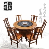 Твердый деревянный мрамор горячий горшок стол chonging Старые горячие столы с горшками и газовая плита