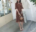 Đầm dự tiệc mùa thu đông cổ điển tay dài hoa nữ tính tình yêu váy 2018 mới dài Váy eo cao