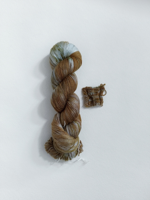White and Orange Hand-Dyed Cashmere Merino 80% Merino 20% Cashmere