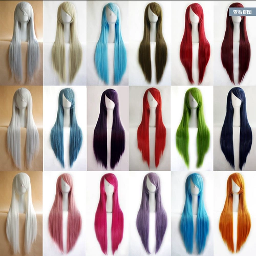 Многоцветный универсальный парик, прямые волосы, косплей, 100см