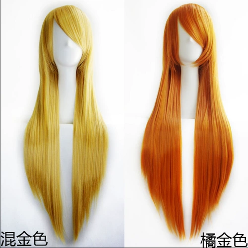 Многоцветный универсальный парик, прямые волосы, косплей, 100см