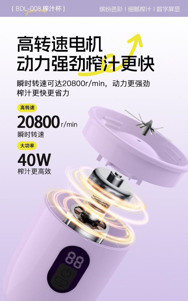Мини Соковыжималка 小型榨汁机新款可携式副食品碎冰家用多功能果汁机办公室随行杯水