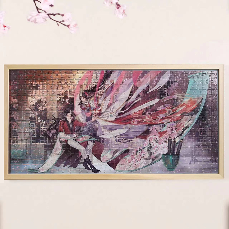 Tea Ah Secondary School Series Puzzle Matching Frame 80*40 Long Solid Wood Picture Frame Plastic Poster Frame Wall Hanging Display