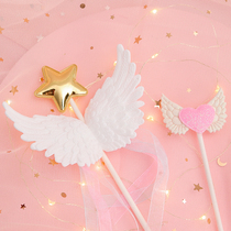 Angels Wings Bright Pink Love Angel Ribbon Birthday Wedding Dessert Table Cake Decoration Card Insert Flag