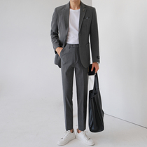 Suit suit men Korean version of self-cultivation leisure business formal suit small suit British trend handsome bridegroom wedding dress