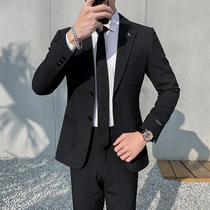 Suit suit suit men Korean version of self-cultivation youth trend business dress small suit groom wedding dress two sets