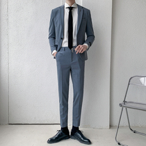 Spring and summer suits suit mens casual trend business is fitting for a groom and a handsome suit and a handsome suit for mens handsome men