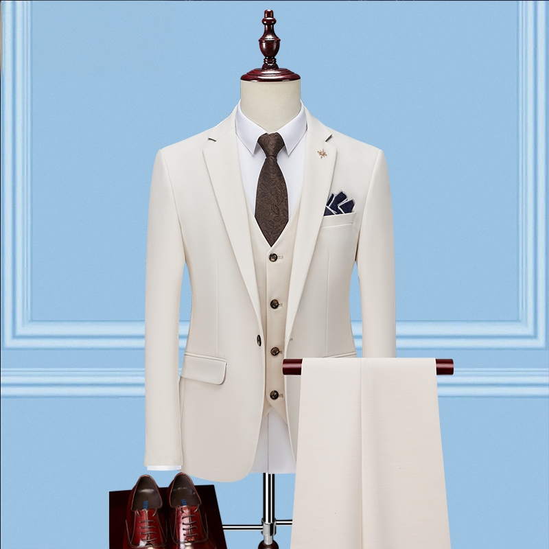 American Paul High-End Groom Wedding Suit Men's Autumn Suit Three-Piece Business Casual Suit