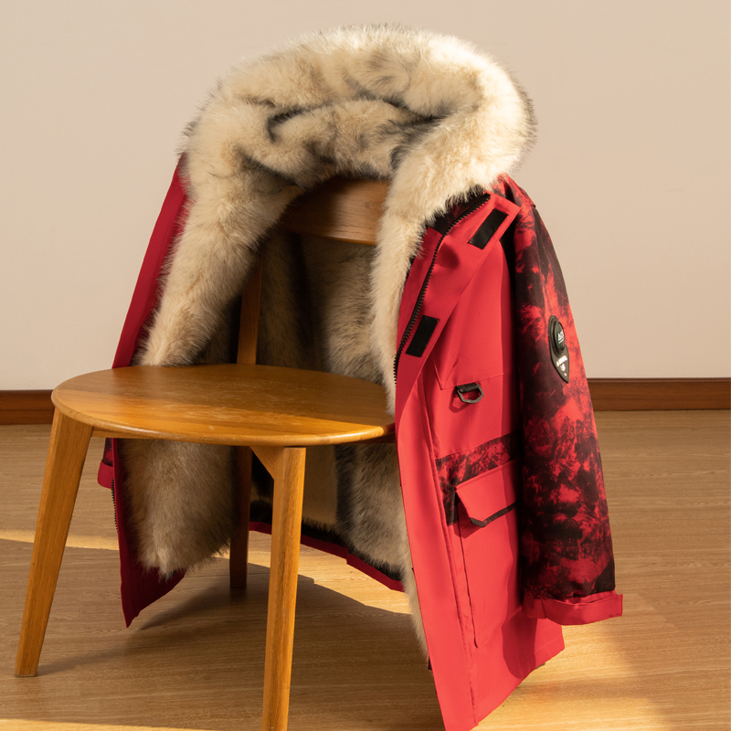Men's Parka with Detachable Mink Lining, Mid-Length Cotton Coat, Winter 2025 New Style, Military-Style Thickened Cotton Jacket