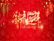 2022 Year of the Tiger Year of the Year Chinese New Years background cloth Full family Foo China Wind photo background Direct sowing New Years background cloth