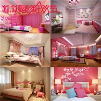 2019 new anchor background cloth 3Dyy background cloth indoor live background cloth cozy bedroom view screen background cloth