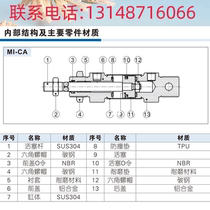 (marchandage) marchandage pneumatique en acier inoxydable petit mini-cylindre MI32X25 50 75100 12