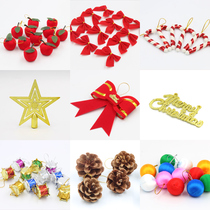 Christmas decoration tree small pendant many bags accessories silk ball material bag pine cone bow word plate five-pointed star bell