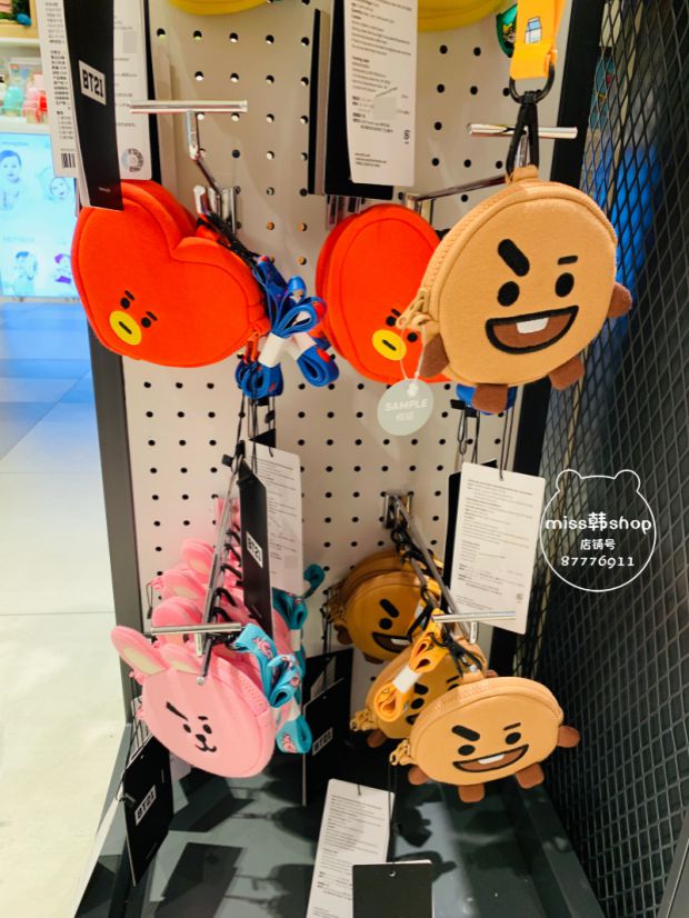 Hàn Quốc BTS nhóm chống đạn BT21 dây buộc nhỏ mặt lớn ví tiền xu túi tiền túi thẻ dễ thương ví nhỏ - Ví / chủ thẻ ví đựng tiền nữ