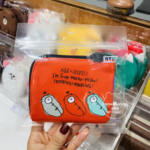 Hàn Quốc Nhóm thanh niên chống đạn BTS Gói thẻ BT21 Ví TATA COOKY túi lưu trữ mini CHIMMY gói tài liệu - Chủ thẻ ví vans
