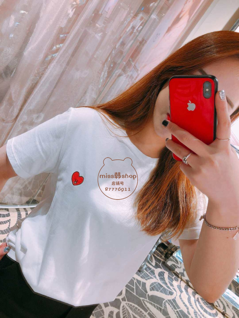 Hàn Quốc mua BTS chống đạn nhóm thanh niên BT21 nam giới và phụ nữ vài mô hình thêu trắng ngắn tay T-Shirt hai mảnh mùa hè