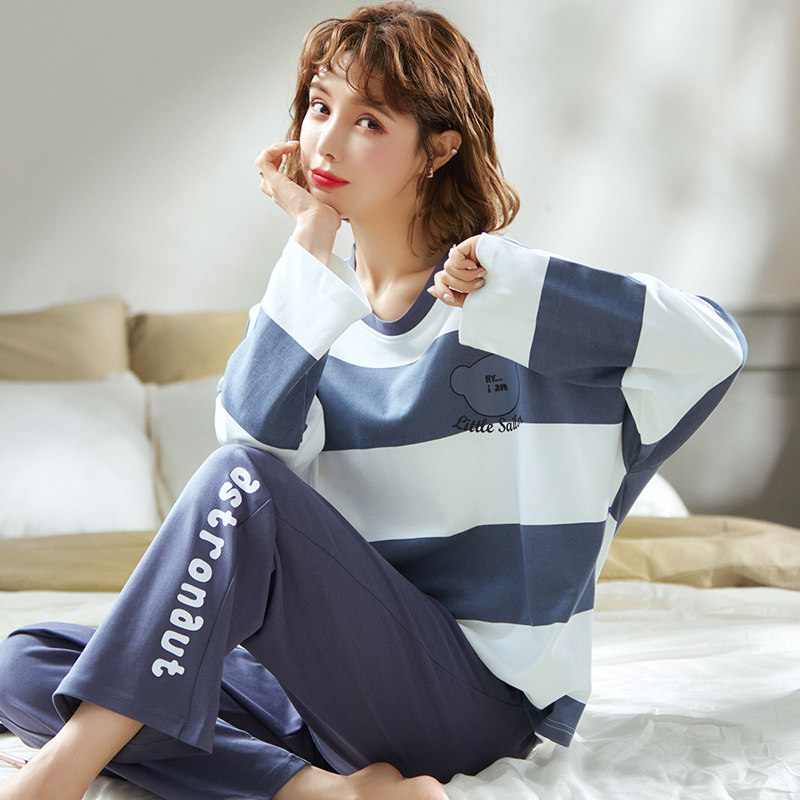 Pajamas women's spring and autumn cotton long-sleeved Korean version sweet and thin girlfriends 2022 new autumn and winter homewear suits