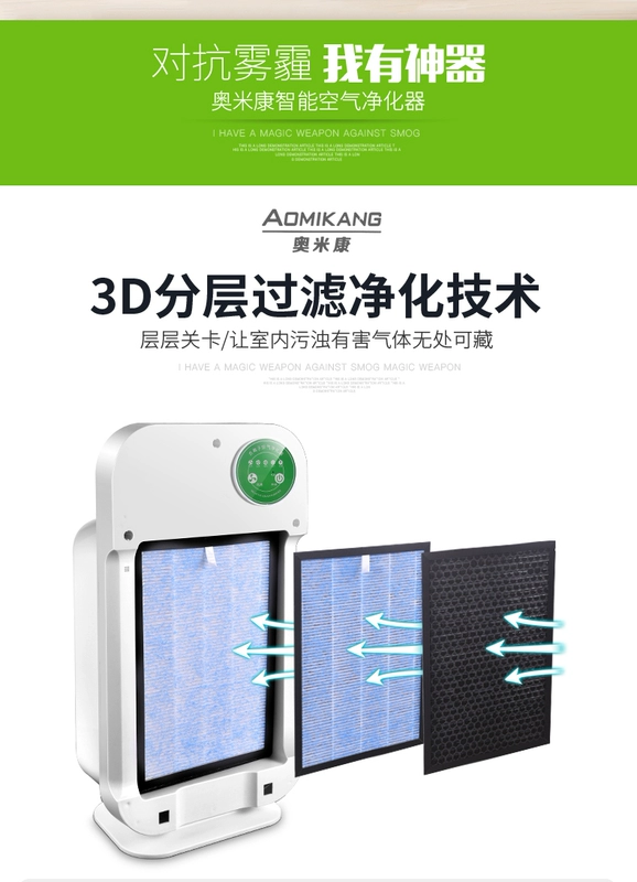 Máy lọc không khí phòng ngủ nhà thông minh Đức khử bụi im lặng 霾 loại bỏ formaldehyd ngoài khói ion âm pm2,5