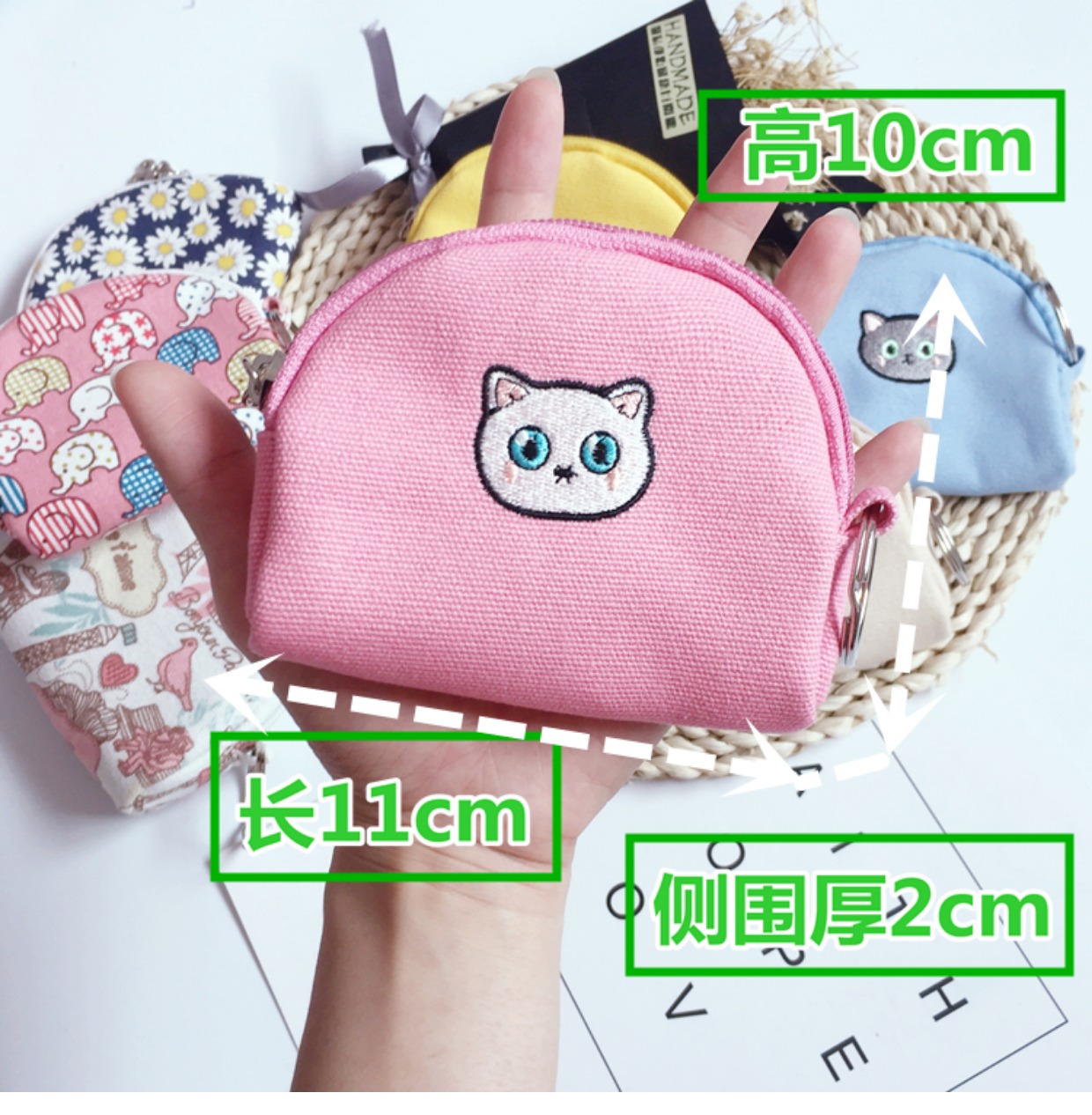 Phim hoạt hình Hàn Quốc Dễ thương Canvas Coin Ví nữ Mini Bag Túi vải Túi tiền Sinh viên Túi chính Túi tiền nhỏ bóp nam