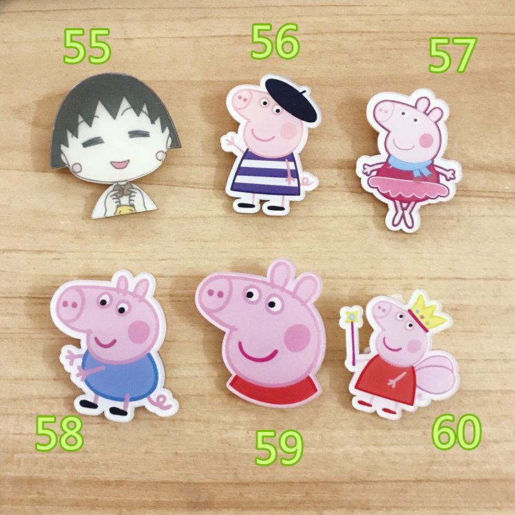 Số 43-66 Phong cách Harajuku Phim hoạt hình dễ thương Maruko Beauty Girl Siêu dễ thương Dress Up Trâm acrylic Badge cài áo cao cấp