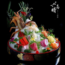 Sushi plate Seafood coffee plate Fish raw ice plate Melamine plate Japanese tableware sashimi dry ice plate Lobster plate Creative