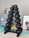 Round-Head Fixed Dumbbell Home-Use Rubber-Coated Dumbbell Rack Combination Set 40kg 50kg Men's Fitness Hexagonal Dumbbell