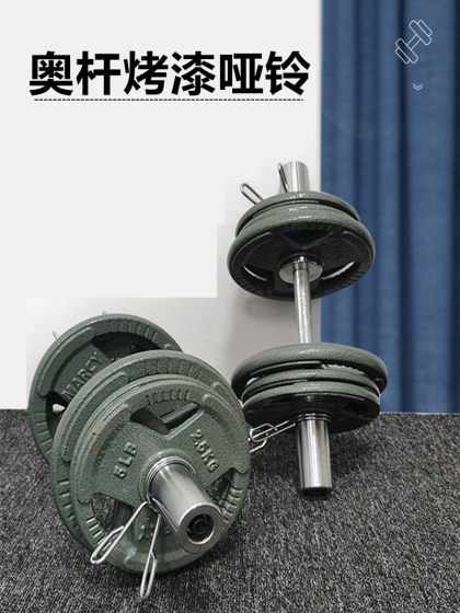 Large Hole 5cm Dumbbell Bar 60kg/70/ 80kg Painted Dumbbell 100kg Painted Barbell Dumbbell Set
