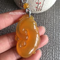 Natural jade Yunnan Longling Yellow Dragon jade pendant Chanterelle yellow Ruyi pendant