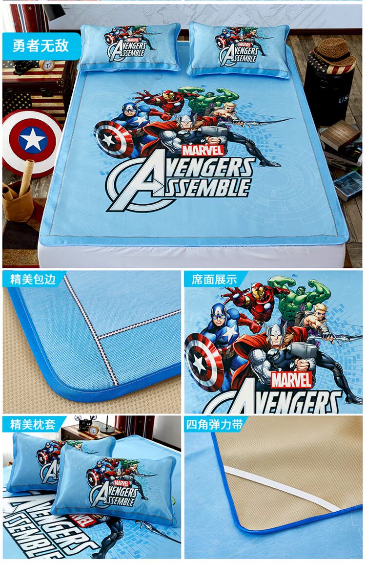 Disney cho trẻ em băng lụa mat ba mảnh Marvel Iron Man 1,8 1,2 m 1,5 m không khí có thể gập lại điều Ruanxi - Thảm mùa hè chiếu điều hòa cho bé