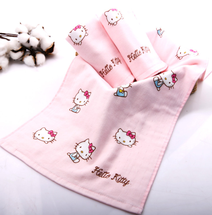 Matte Kitty Kt Cat Pure Cotton Towel for Home Use, Face Washing, Bathing, Absorbent Towel, Anime Cartoon, Newborn Children, Soft