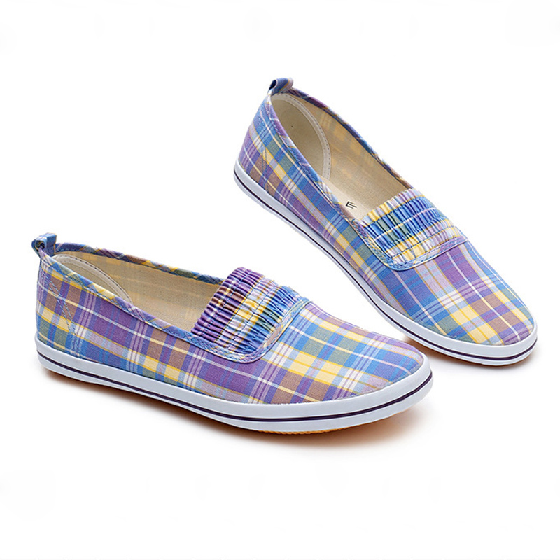 Spring and autumn women's canvas shoes flat bottom light mother shoes dance shoes soft bottom training shoes single shoes one pedal new