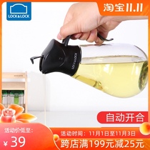 Lotlock oil bottle glass anti-leakage oil pot automatic opening and closing large capacity household oil sauce bottle vinegar Pot Kitchen