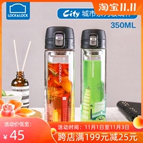 Lotan buckle glass double-layer portable teacup hipster tea cup girl heart water Cup male creative tea cup