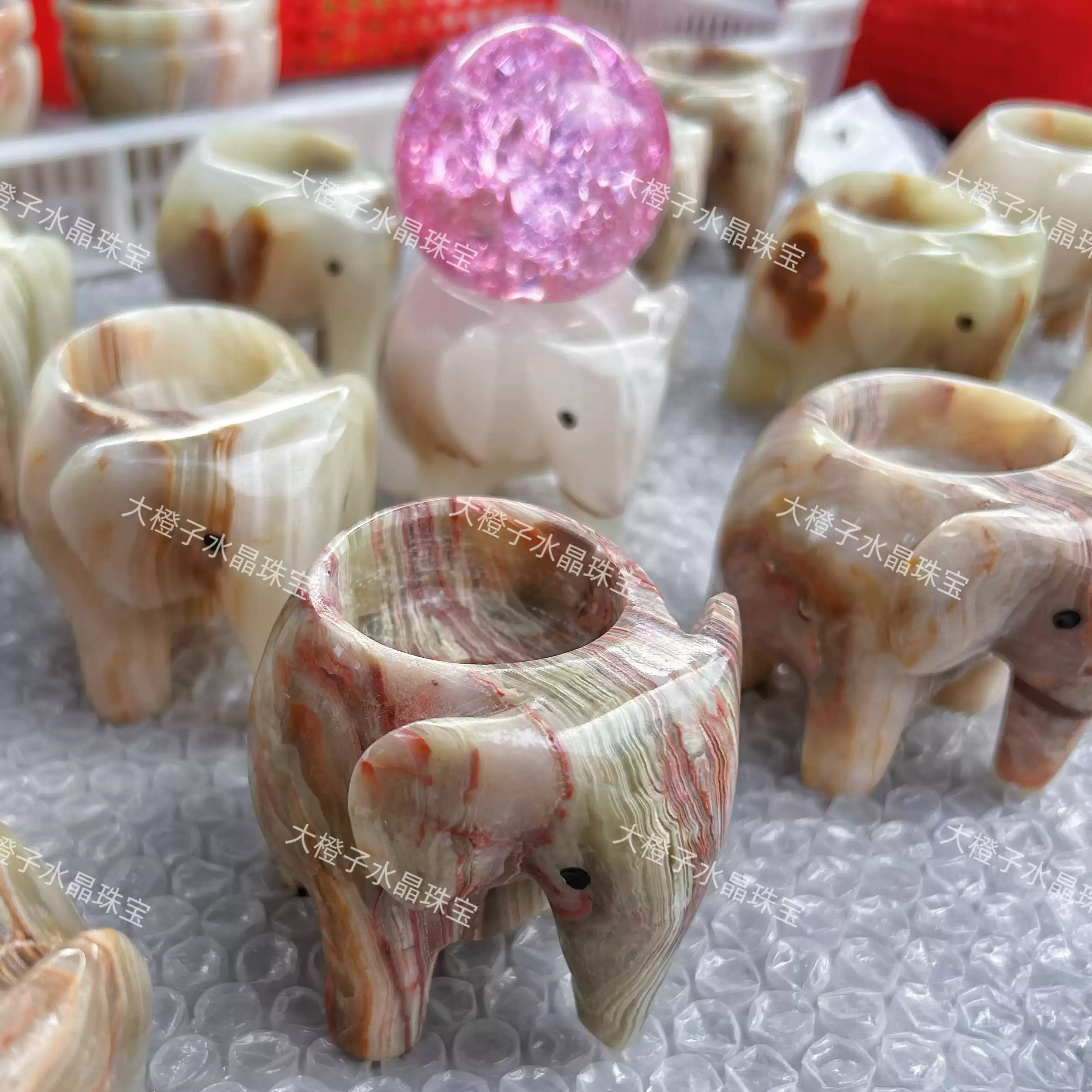 手工雕刻水晶摆件天然白水晶工艺品龙龟造型东南亚风格-Taobao-Tmall