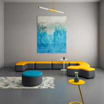 Office simple modern creative leisure fabric business reception curved card seat sofa combination set