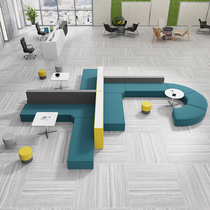 Public area open reception sofa large combination simple modern partition office fabric meeting guest negotiation creativity