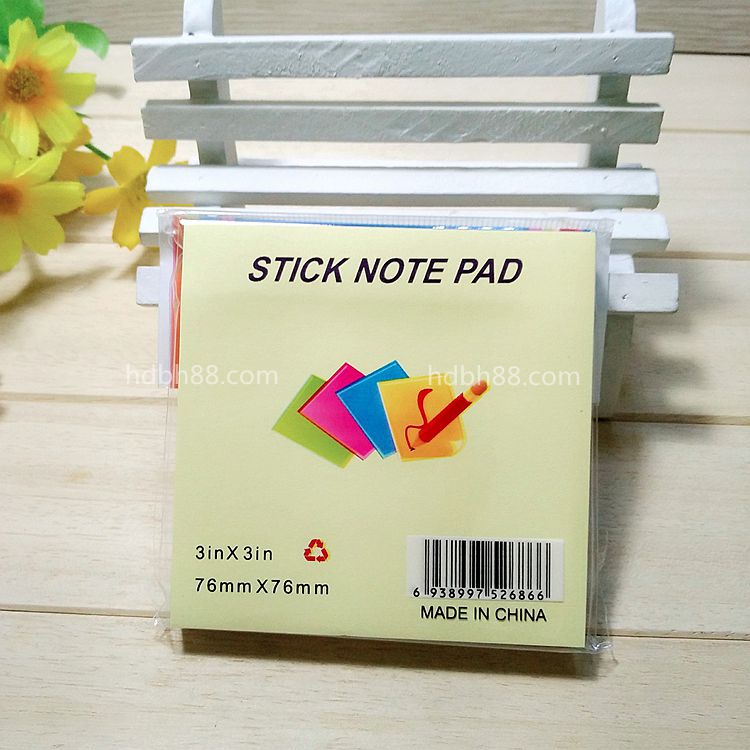 76*76mm color self-adhesive sticky note book sticky note paper Pepsi stickers instant stickers message paper N times stickers one yuan store