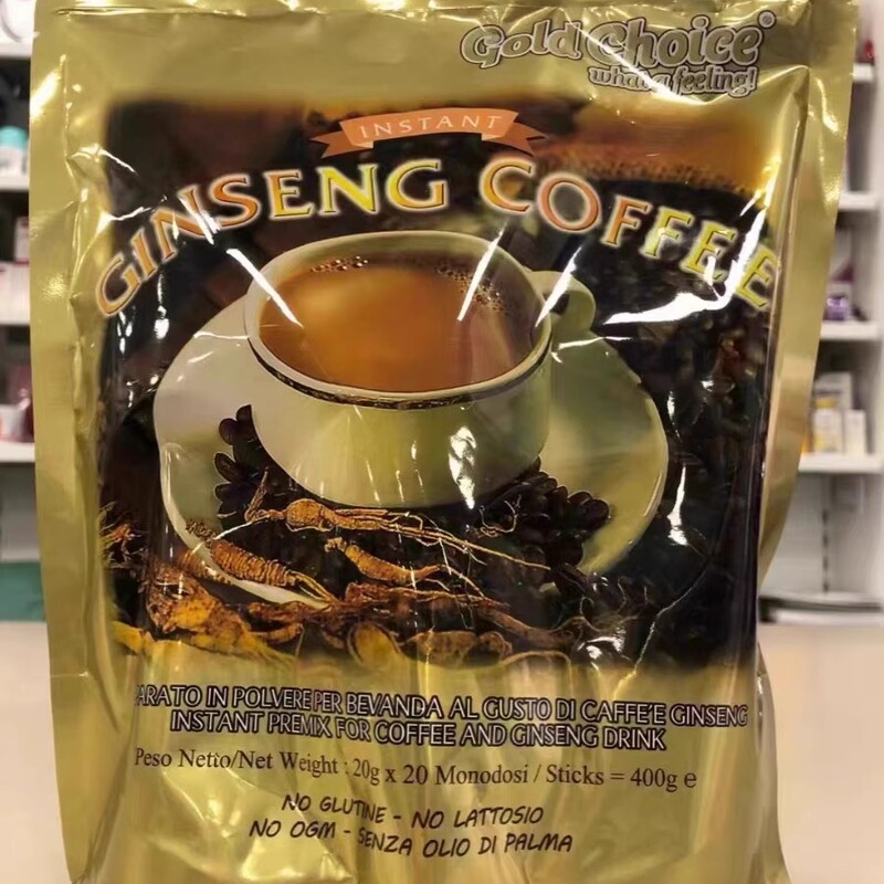 Spot Italian Gold Choice Ginseng Coffee Sugary Instant 400g Portable 20 Small Bags Spot Italian Gold Choice Ginseng Coffee Sugary Instant 400g Portable 20 Small Bags