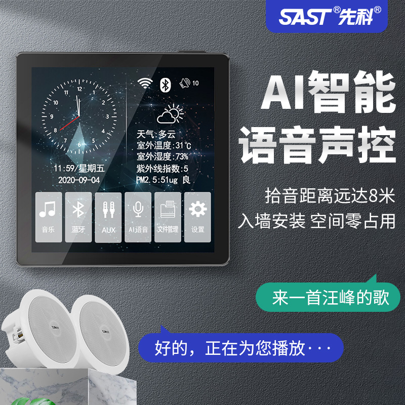 Shchenko Smart Home Background Music Host Embedded Suction Top Sound Suit Wireless Bluetooth Suspended Ceiling Ceiling Ceiling