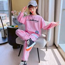 Oh Mi childrens clothing girls bombing street two-piece sweater sportswear middle and big children Korean style foreign style early autumn new childrens clothing