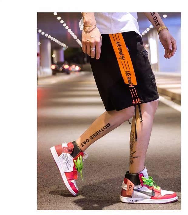Mùa hè quốc gia nguyên bản Edison Chen cá tính lỗ quần short giản dị thương hiệu thủy triều nam thể thao quần năm quần quần âu nam