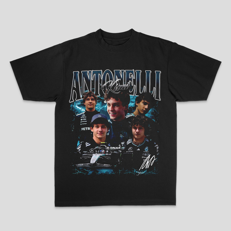 F1 Racing Kimi Antonelli Antonelli American Retro Short-Sleeved Vibe Style Digital Direct-Print T-Shirt