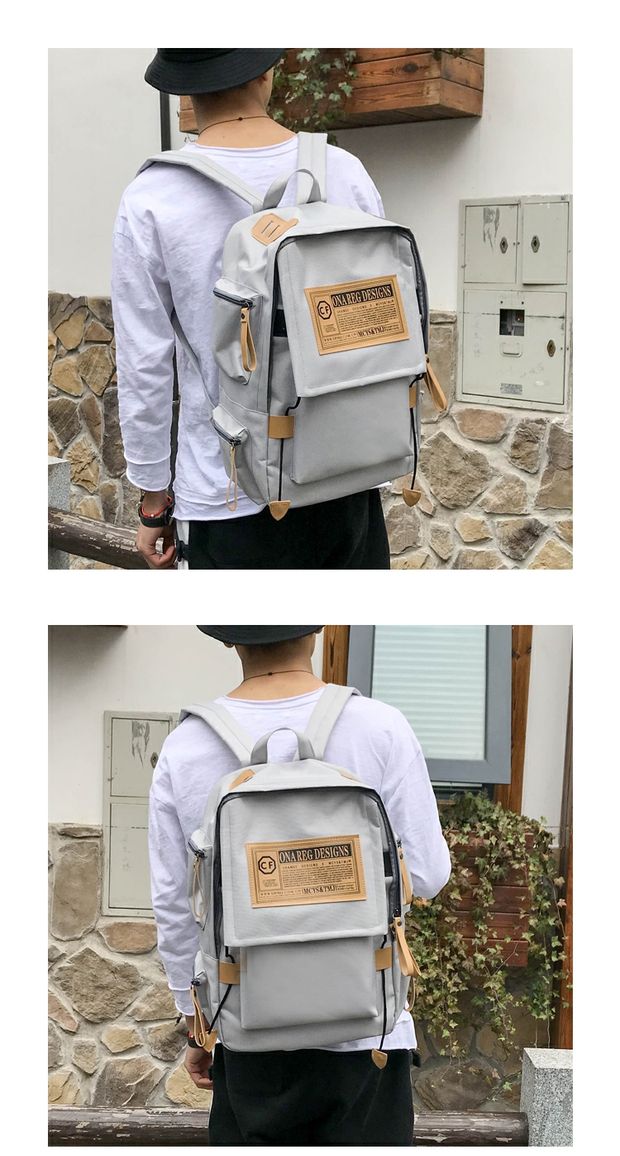Canvas Hàn Quốc túi đeo vai nam ba lô máy tính túi đại học gió đại học túi nữ ba lo nam