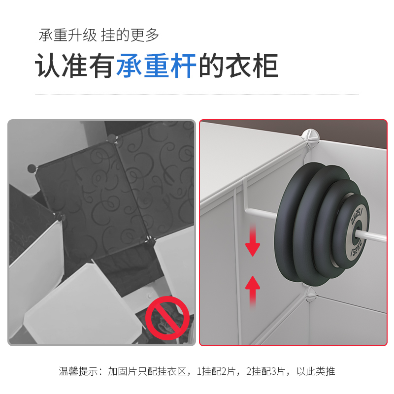 Wardrobe Simple Cloth Wardrobe Single Steel Pipe Bold Reinforced Household Bedroom Assembly Plastic Hanging Wardrobe For Rent