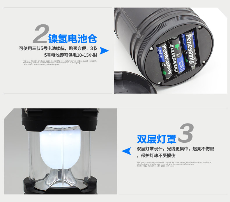 Sạc năng lượng mặt trời lều ánh sáng ngựa có thể kéo dài cắm trại khẩn cấp chiếu sáng LED trẻ em ngoài trời siêu sáng đèn pin đội đầu ánh sáng vàng