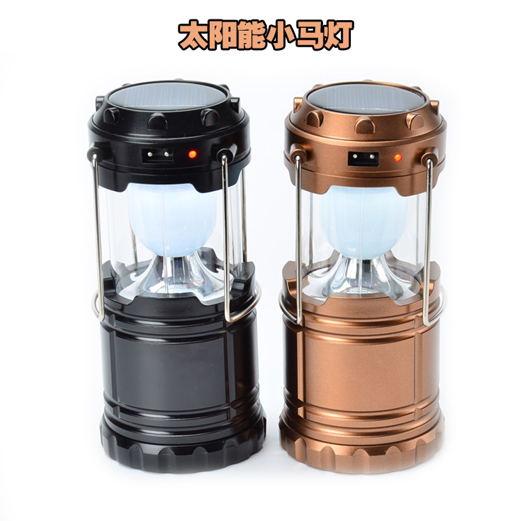 Lều đèn cắm trại ánh sáng sạc led siêu sáng đa chức năng chống thấm chói chiếu sáng panel năng lượng mặt trời gấp ngoài trời đèn pin đi rừng