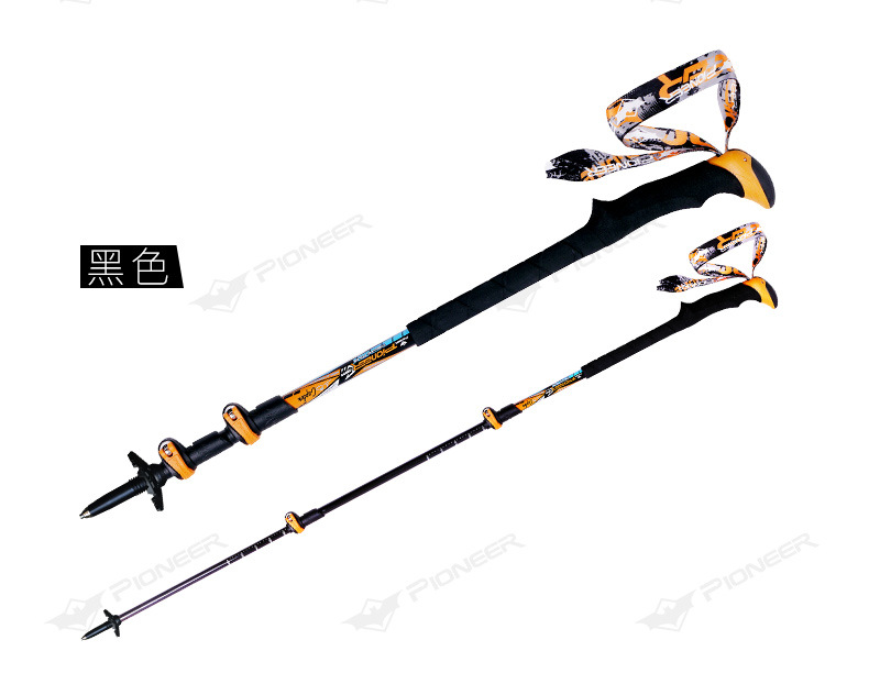 Trailblazer trekking cực Carbon siêu nhẹ telescopic giảm xóc ngoài trời xử lý thẳng siêu nhẹ khóa ba phần leo núi đi bộ gậy - Gậy / gậy gậy leo núi carbon