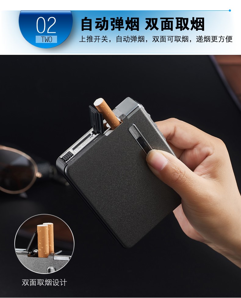 Thuốc lá tự động 20 gậy cầm tay đai nhẹ hơn một hộp thuốc lá sáng tạo bơm hơi cá tính hộp thuốc lá tùy chỉnh - Bật lửa batluario vn