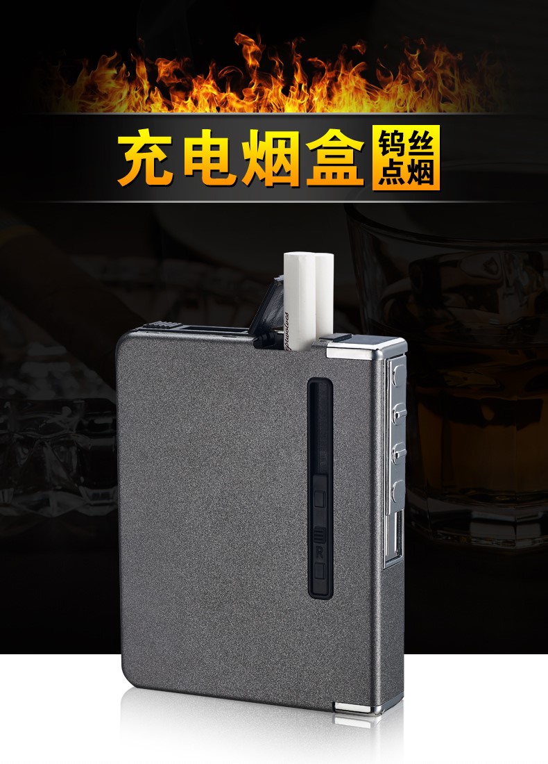 Thuốc lá tự động 20 gậy cầm tay đai nhẹ hơn một hộp thuốc lá sáng tạo bơm hơi cá tính hộp thuốc lá tùy chỉnh - Bật lửa batluario vn