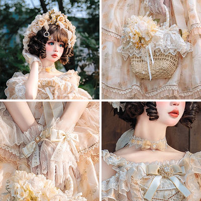 【 Rose Letter 】 Yellow small items, hair accessories, hats, Bnt flat hats, necklaces, gloves, wedding necklaces, headwear